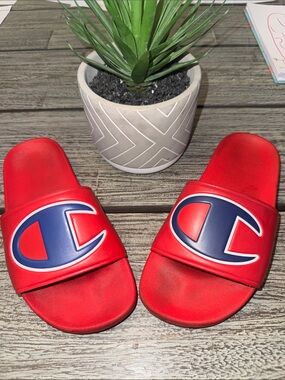 Boys Champion Ipo Big C Logo Slide Sandals, size 3 (little kid)
